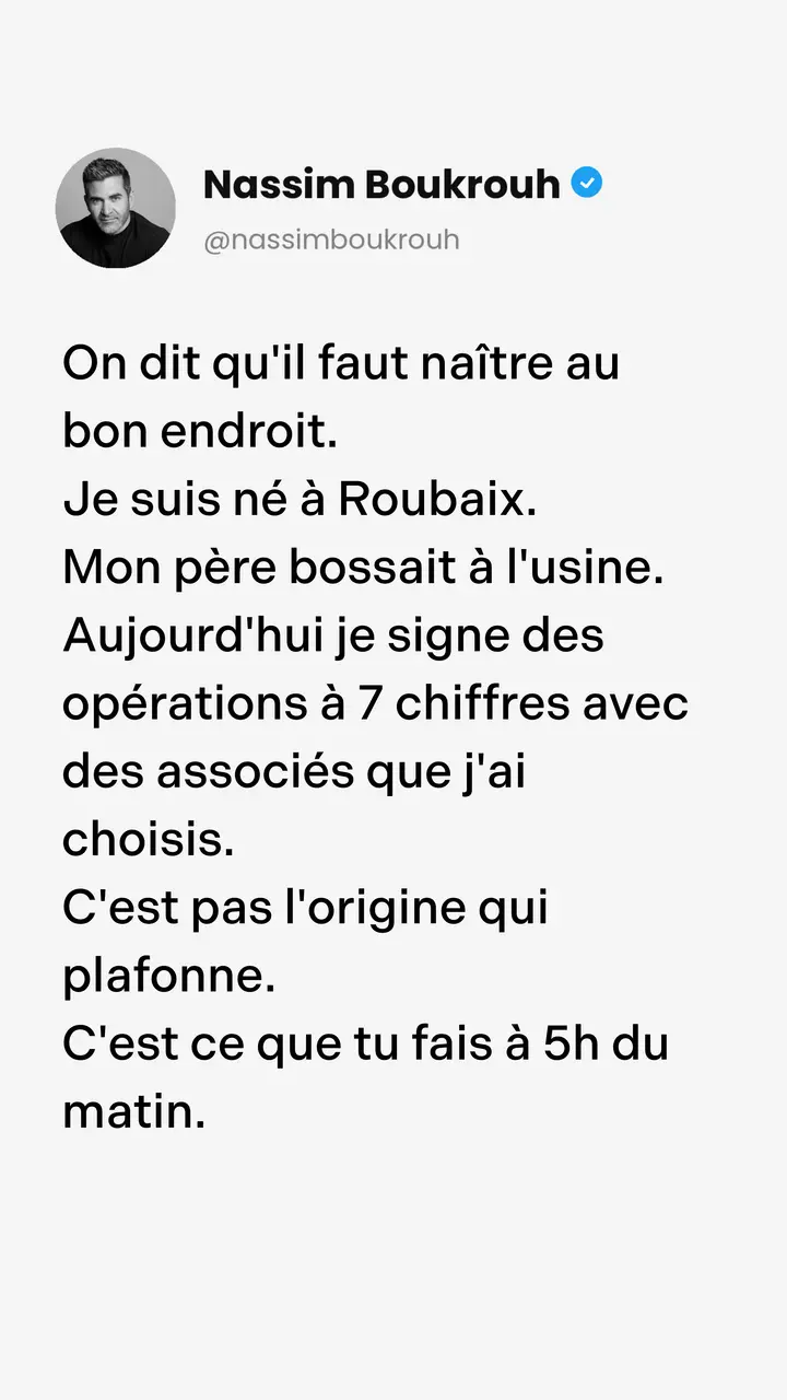 Publication Instagram de Nassim Boukrouh